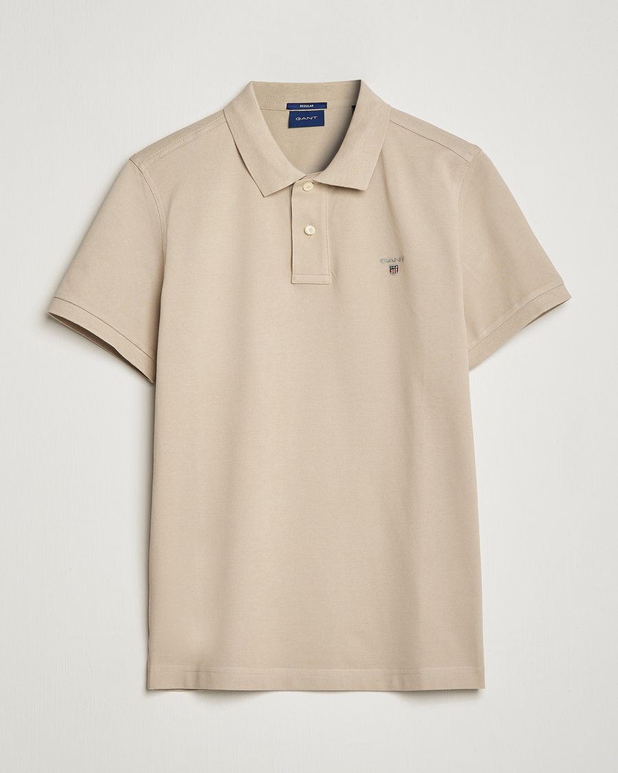 Homme | Polos | GANT | The Original Polo Concrete Beige