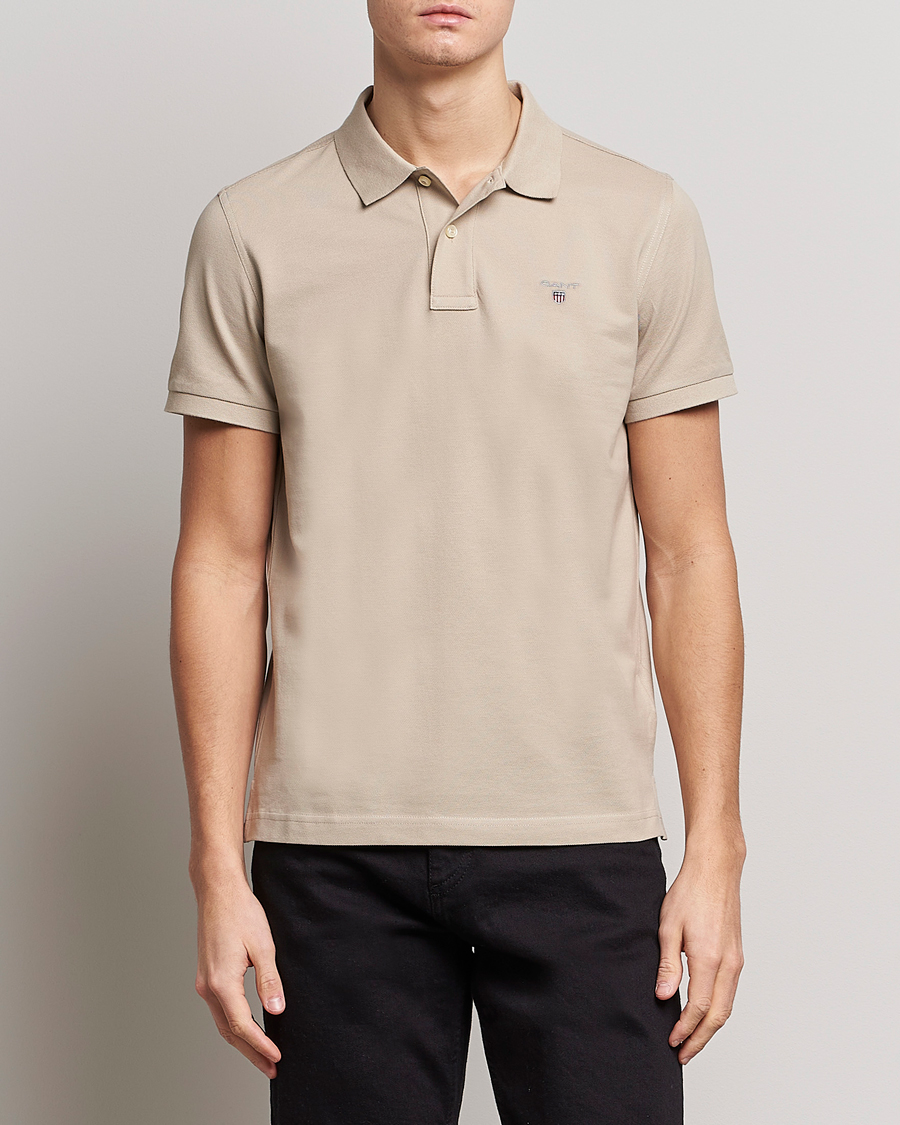 Homme | Polos | GANT | The Original Polo Concrete Beige
