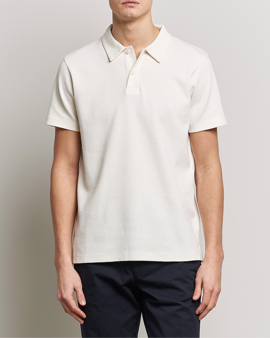 Homme | Polos | GANT | Waffle Textured Polo Cream