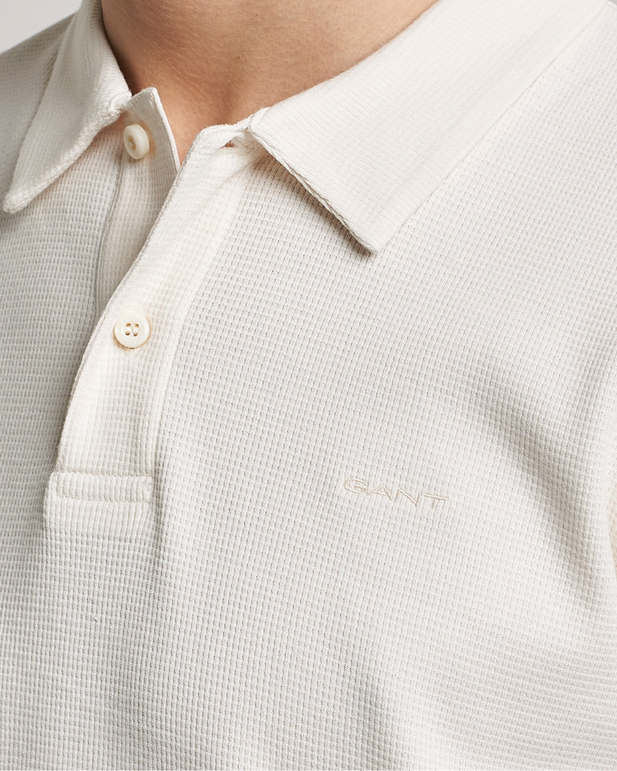 Homme | Polos | GANT | Waffle Textured Polo Cream