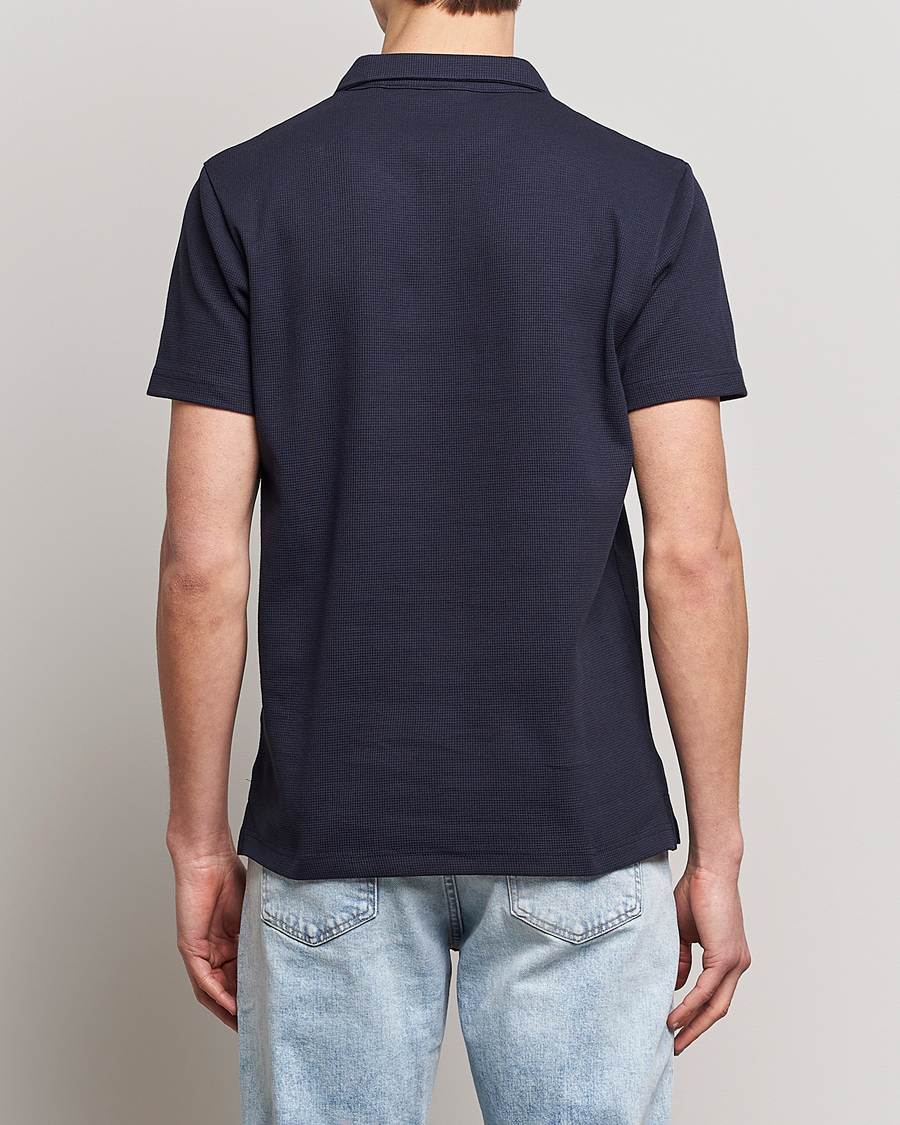 Homme | Polos | GANT | Waffle Textured Polo Evening Blue