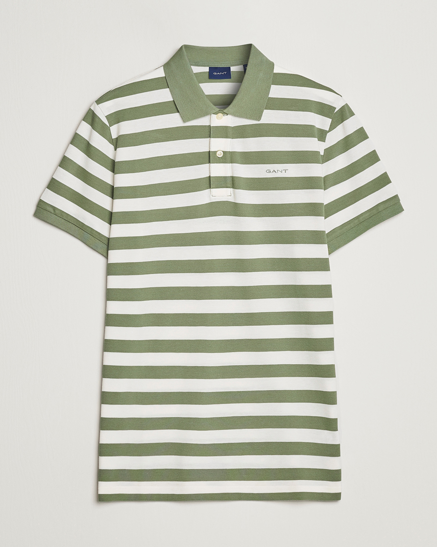 Homme | Polos | GANT | Striped Polo Calamata Green