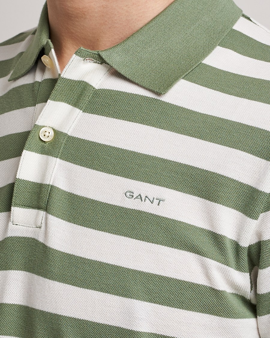 Homme | Polos | GANT | Striped Polo Calamata Green