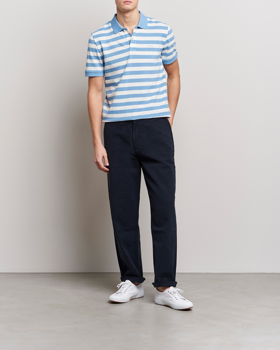 Homme | Polos | GANT | Striped Polo Gentle Blue