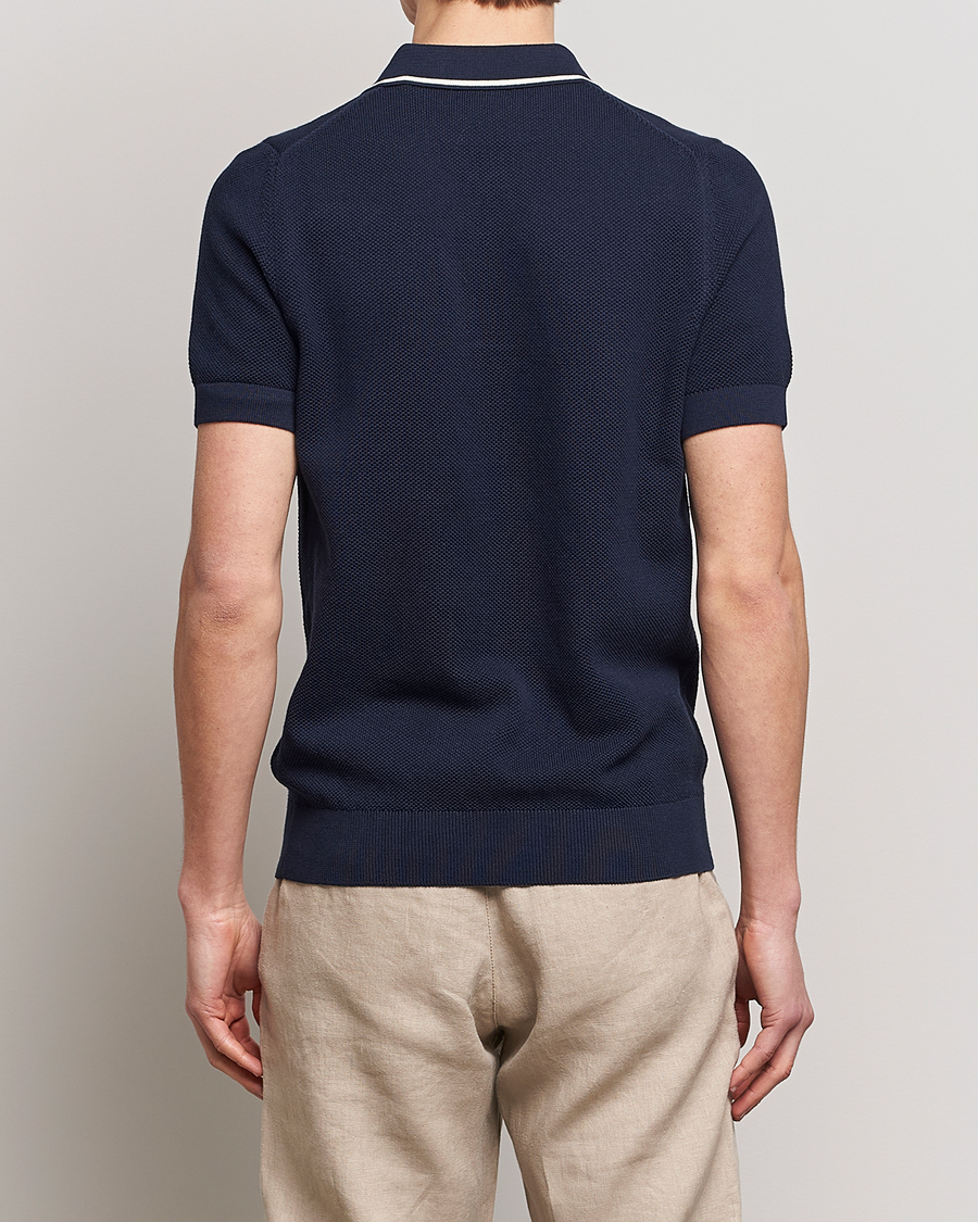 Homme | Polos | GANT | Cotton Knitted Polo Evening Blue
