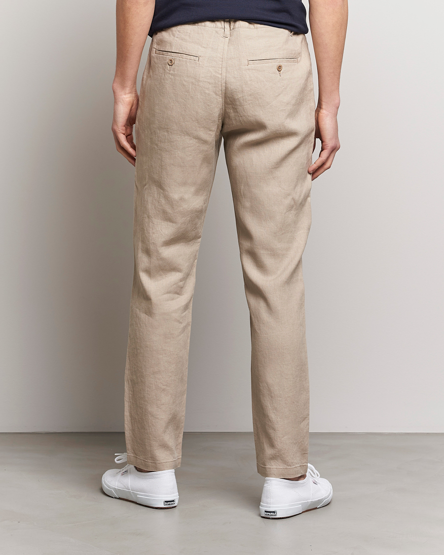 Homme | Pantalons | GANT | Relaxed Linen Drawstring Pants Concrete Beige