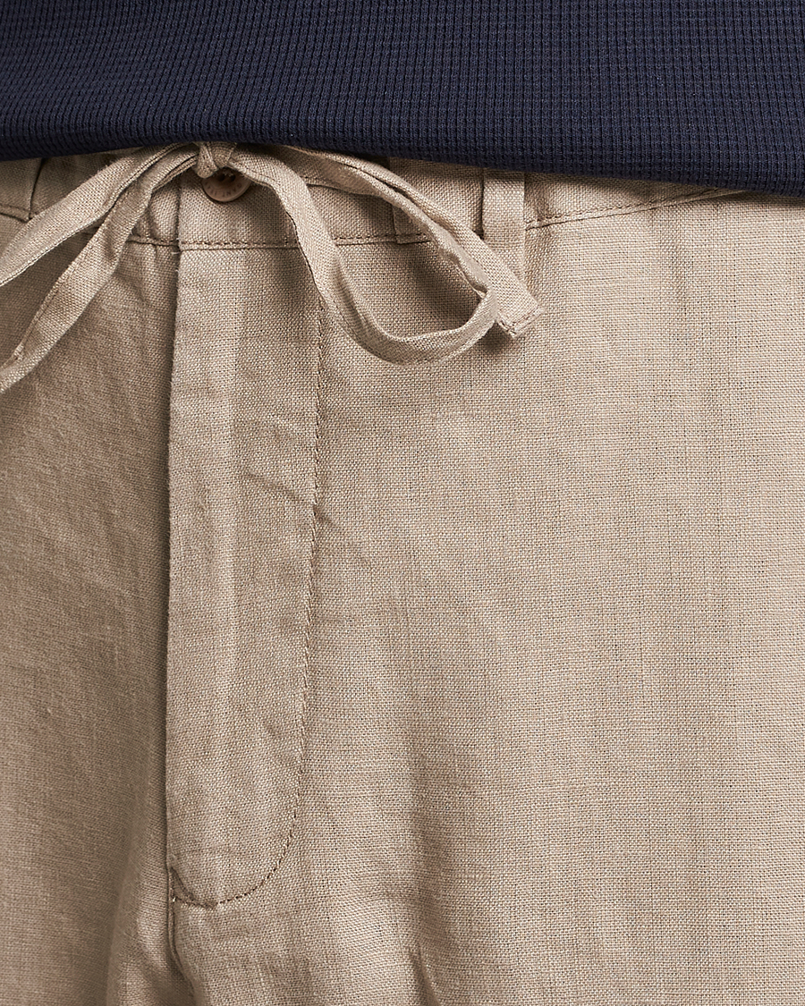 Homme | Pantalons | GANT | Relaxed Linen Drawstring Pants Concrete Beige
