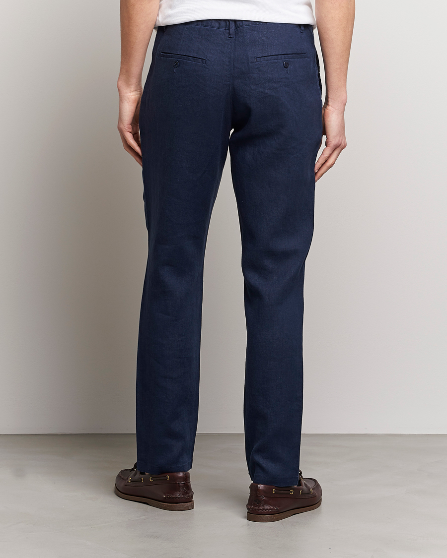 Homme | Pantalons | GANT | Relaxed Linen Drawstring Pants Marine