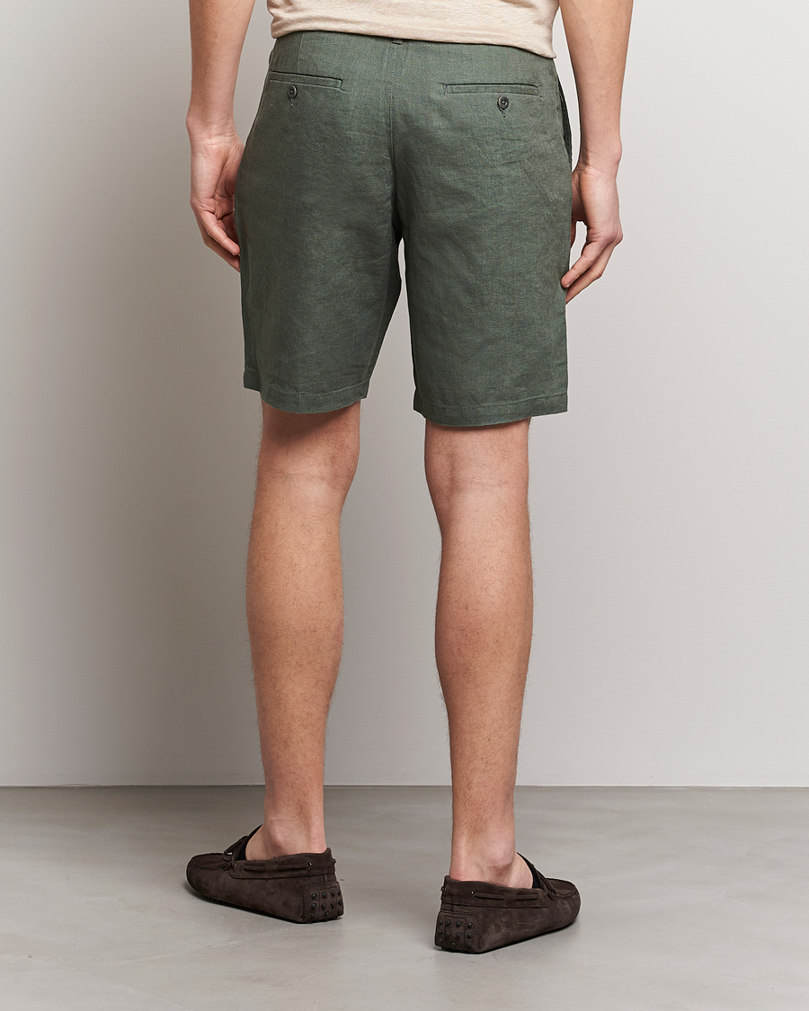 Homme | Shorts | GANT | Relaxed Linen Drawstring Shorts Green Ash