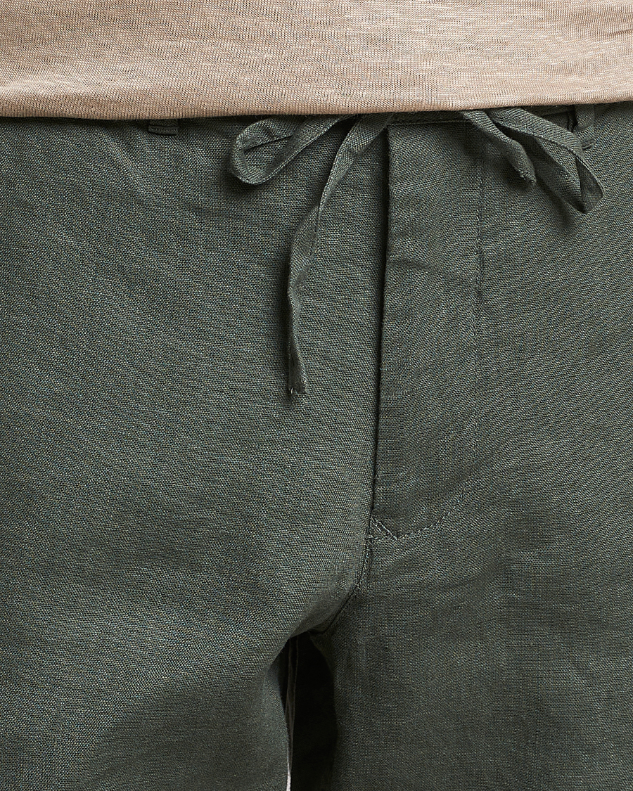 Homme | Shorts | GANT | Relaxed Linen Drawstring Shorts Green Ash
