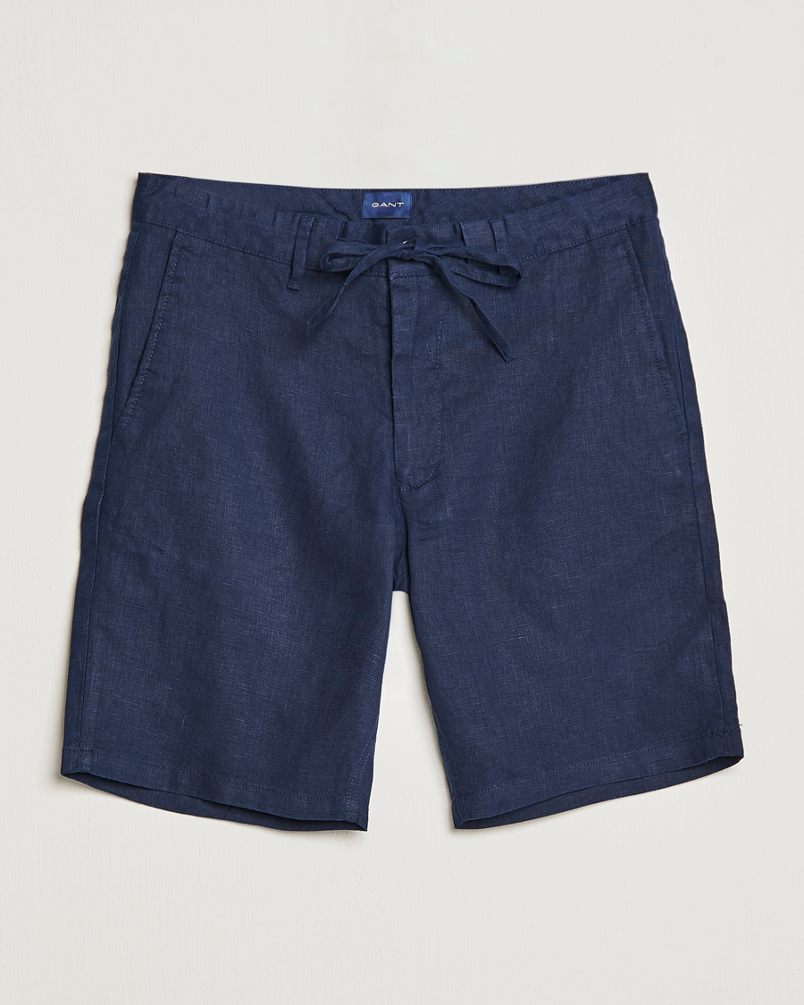 Homme | Shorts | GANT | Relaxed Linen Drawstring Shorts Marine