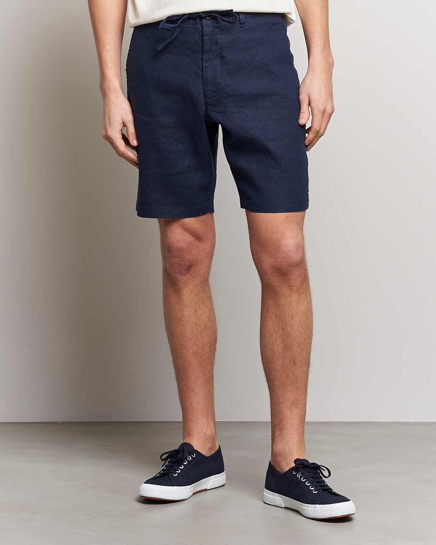 Homme | Shorts | GANT | Relaxed Linen Drawstring Shorts Marine