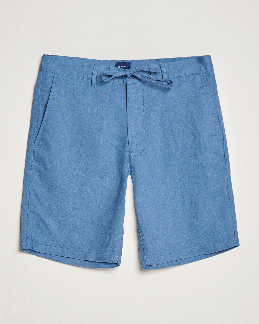 Homme | Shorts | GANT | Relaxed Linen Drawstring Shorts Salty Sea Blue