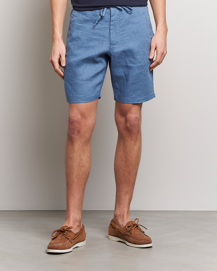 Homme | Shorts | GANT | Relaxed Linen Drawstring Shorts Salty Sea Blue