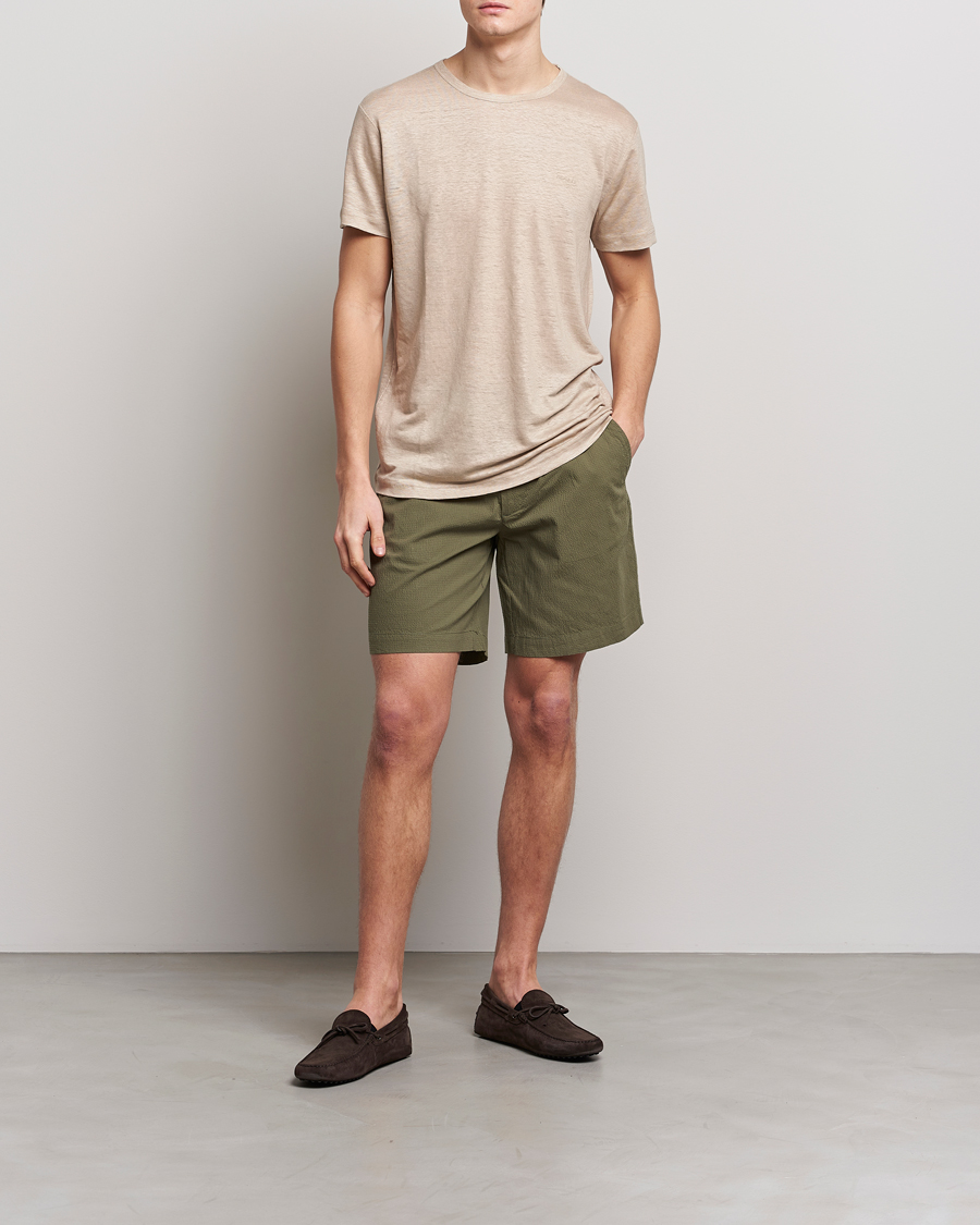 Homme | Shorts | GANT | Seersucker Drawstring Shorts Racing Green