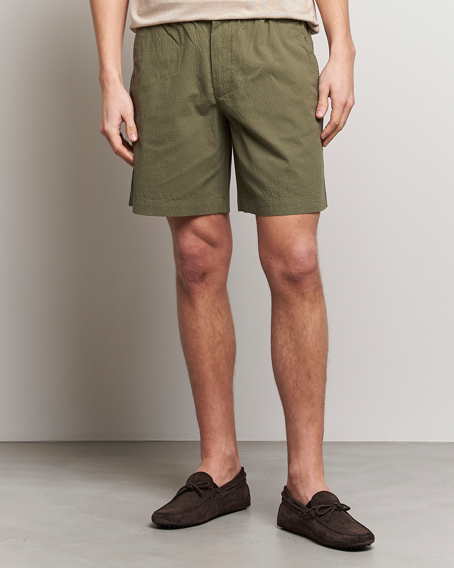 Homme | Shorts | GANT | Seersucker Drawstring Shorts Racing Green