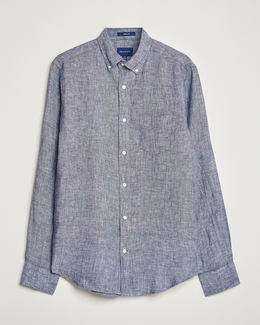 Homme | Chemises | GANT | Regular Fit Linen Shirt Marine