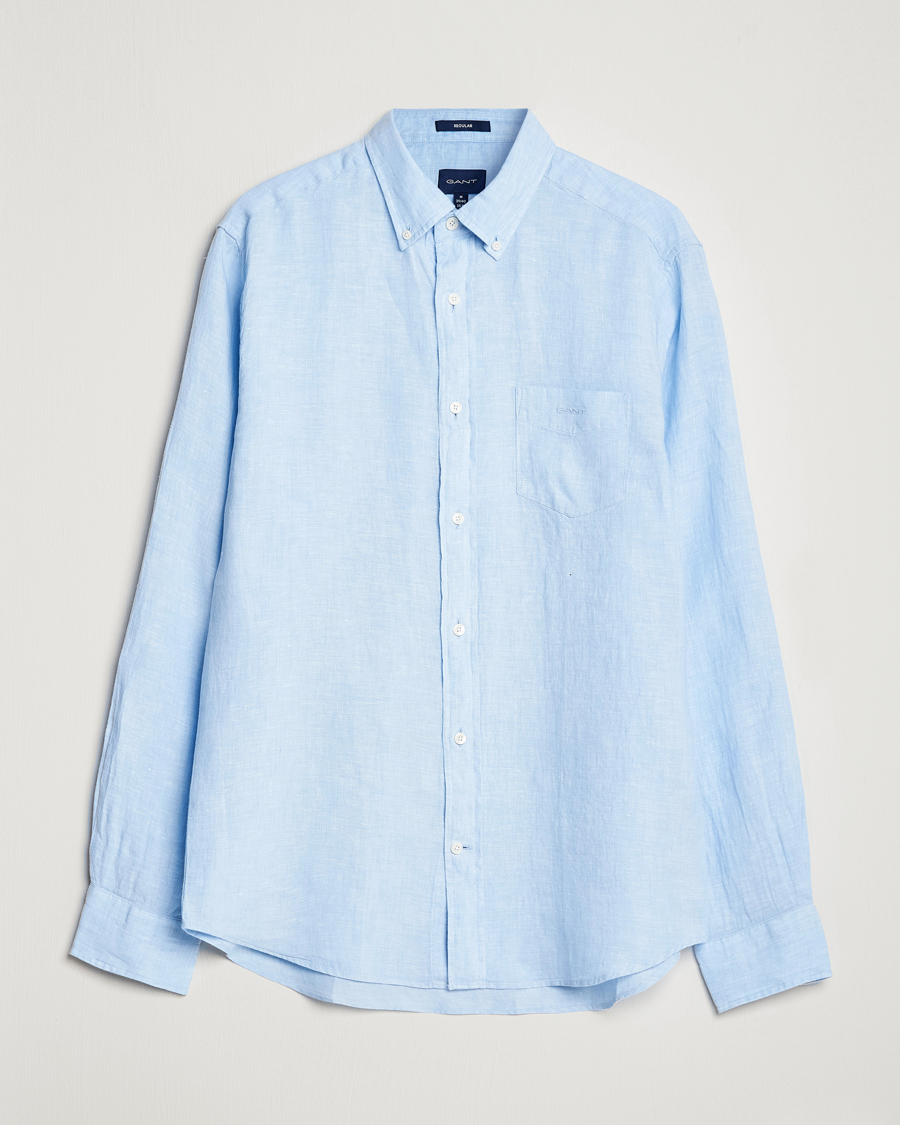 Homme | Chemises | GANT | Regular Fit Linen Shirt Capri Blue