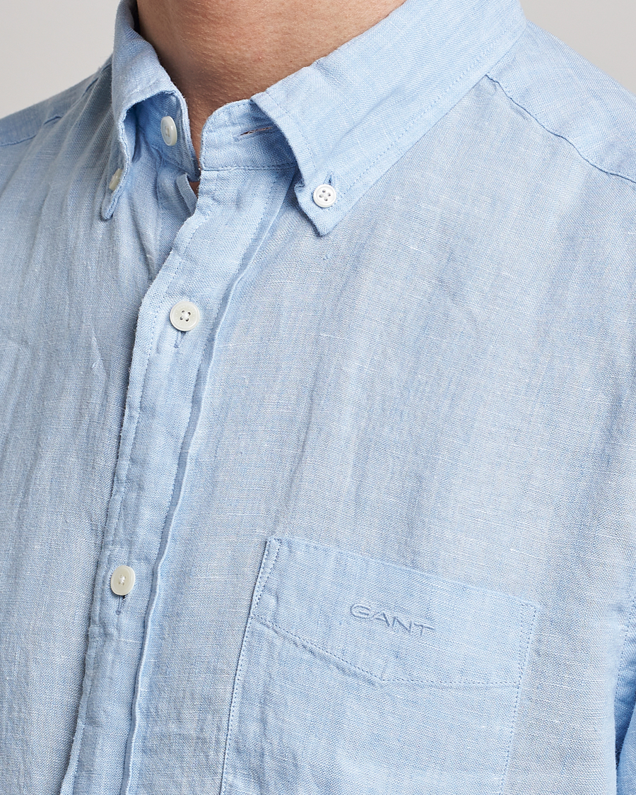 Homme | Chemises | GANT | Regular Fit Linen Shirt Capri Blue
