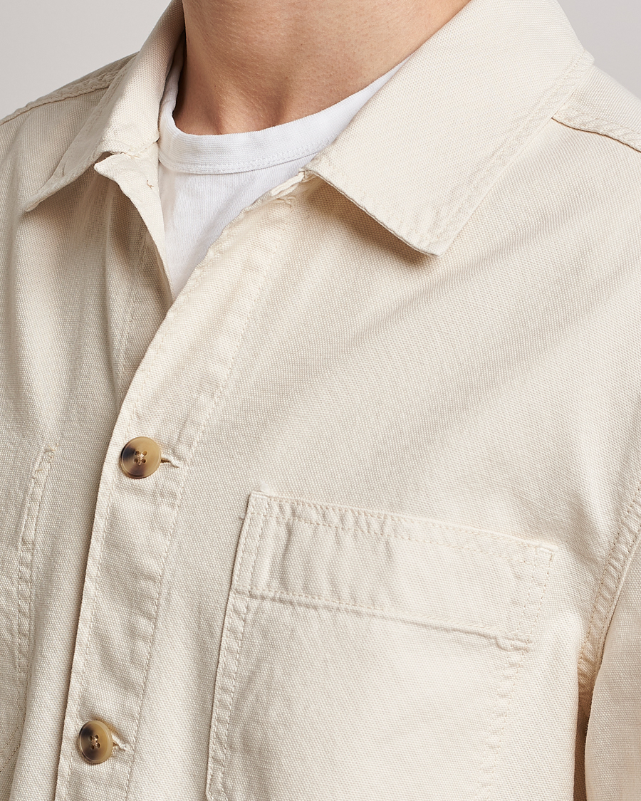 Homme | Chemises | GANT | Garment Dyed Cotton/Linen Overshirt Ecru
