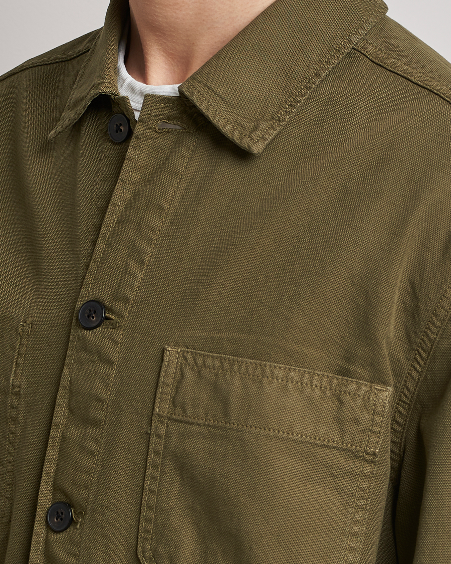 Homme | Chemises | GANT | Garment Dyed Cotton/Linen Overshirt Racing Green