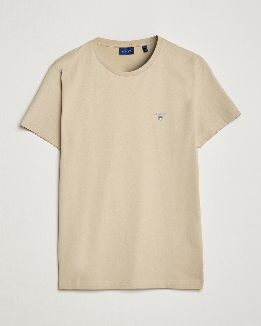 Homme | T-shirts | GANT | The Original T-Shirt Concrete Beige