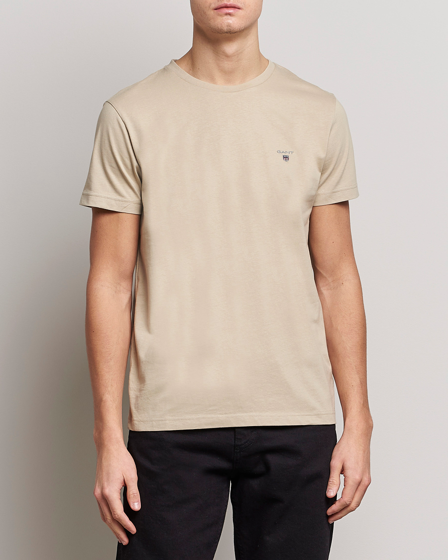 Homme | T-shirts | GANT | The Original T-Shirt Concrete Beige