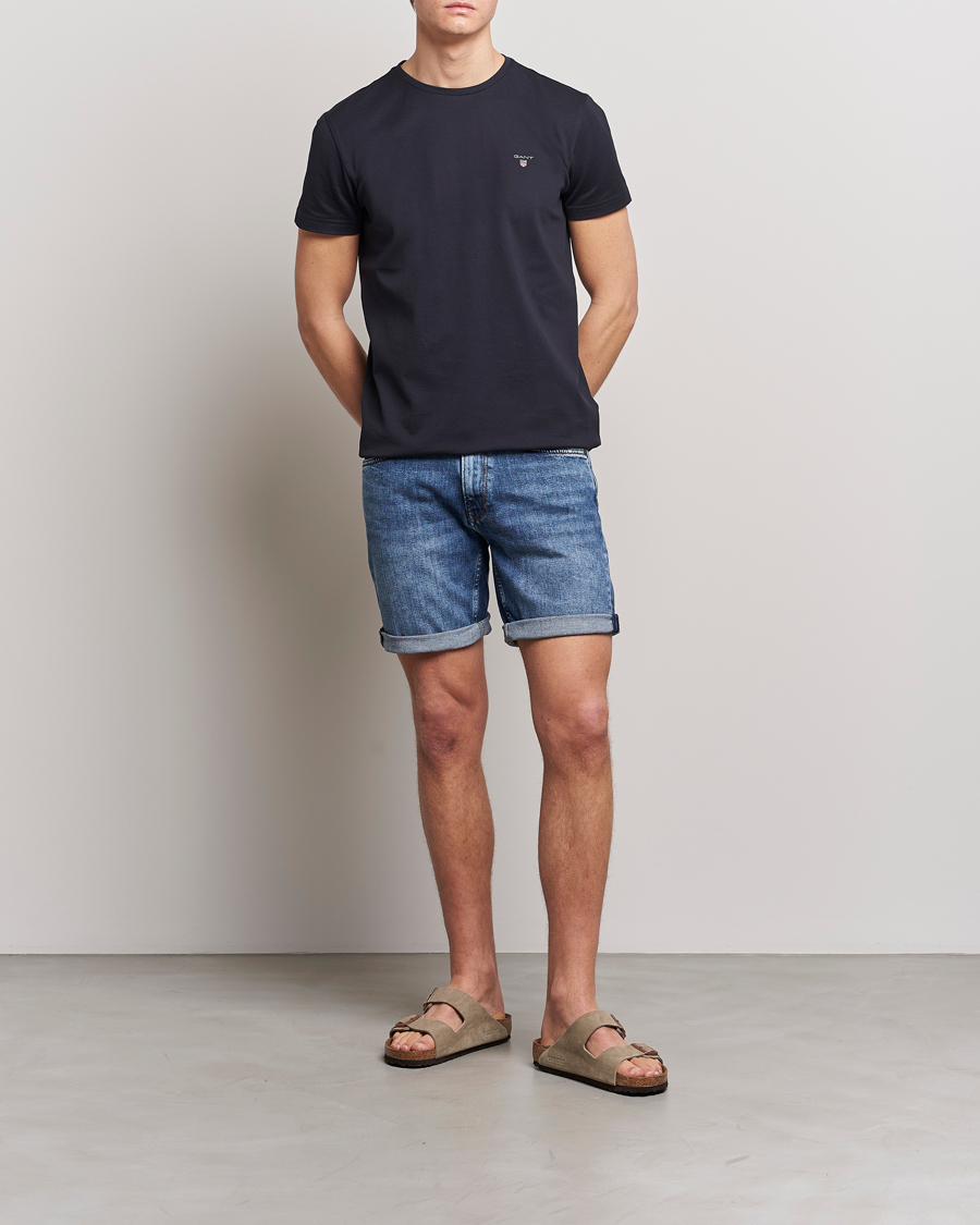 Homme | T-shirts | GANT | Cotton Pique Crew Neck T-Shirt Black