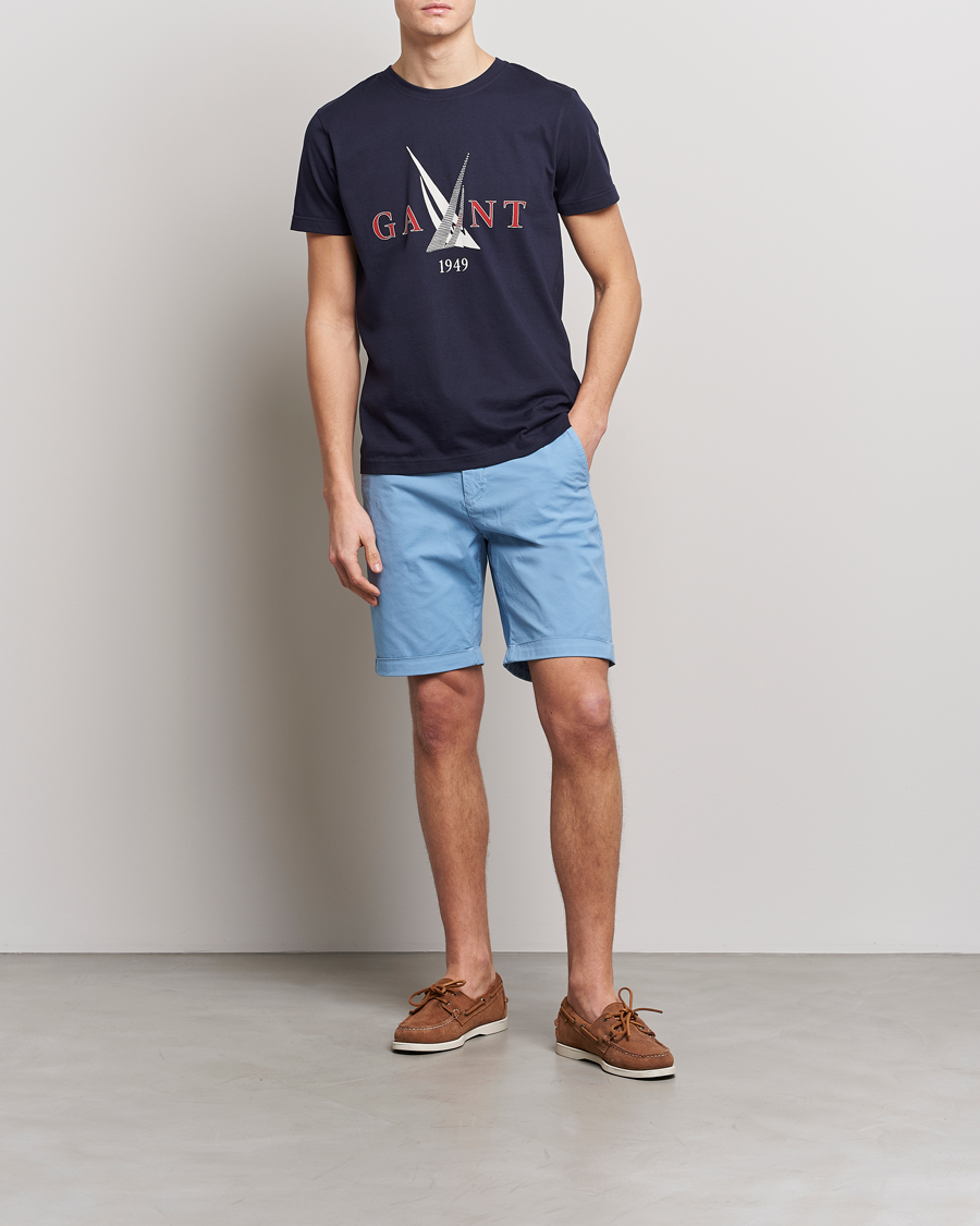 Homme | T-shirts | GANT | Sailing Logo Crew Neck T-Shirt Evening Blue
