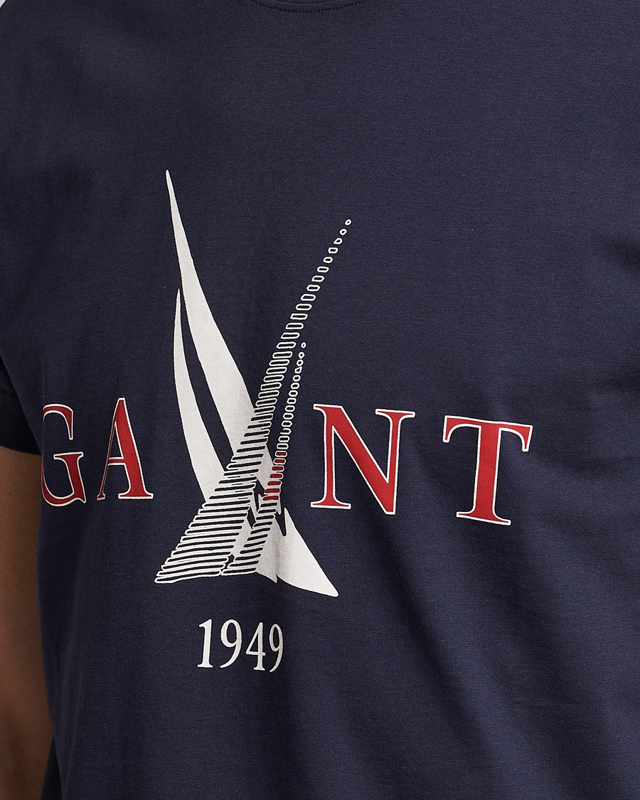 Homme | T-shirts | GANT | Sailing Logo Crew Neck T-Shirt Evening Blue
