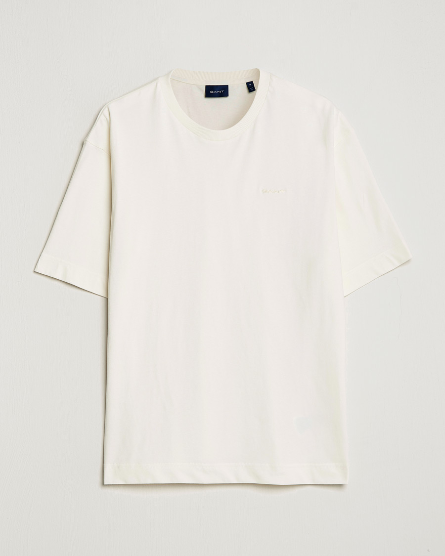 Homme | T-shirts | GANT | Icon Crew Neck T-Shirt Cream