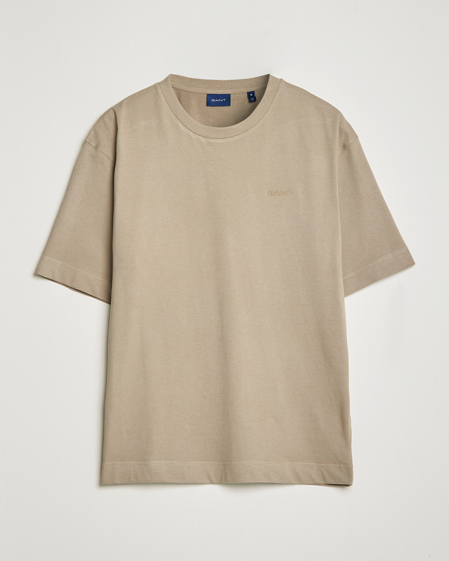 Homme | T-shirts | GANT | Icon Crew Neck T-Shirt Taupe Beige