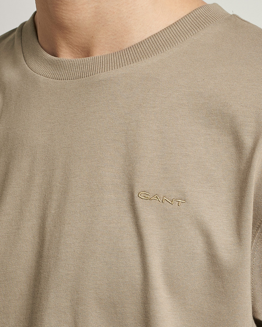 Homme | T-shirts | GANT | Icon Crew Neck T-Shirt Taupe Beige