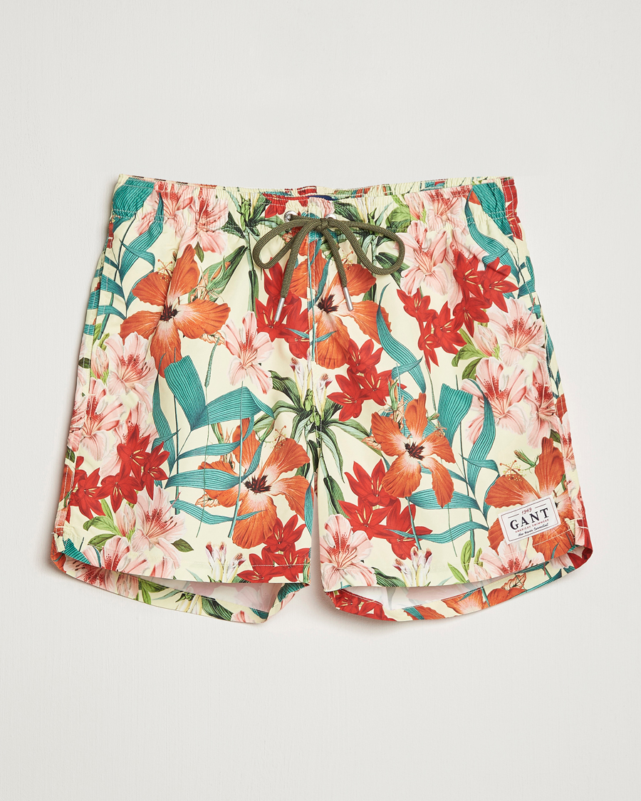 Homme | Maillots De Bain | GANT | Printed Flower Swimshorts Yellow Multi