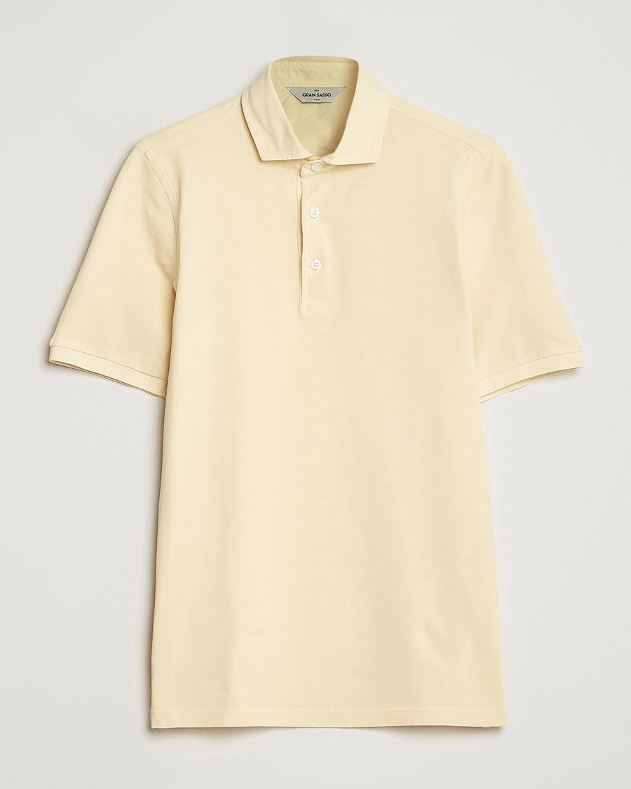 Homme | Polos | Gran Sasso | Washed Polo Yellow