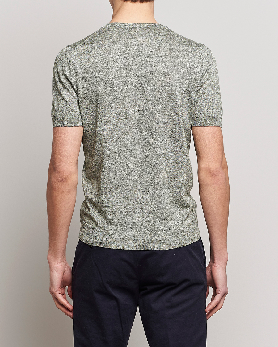 Homme | T-shirts | Gran Sasso | Cotton/Linen Knitted Tee Green