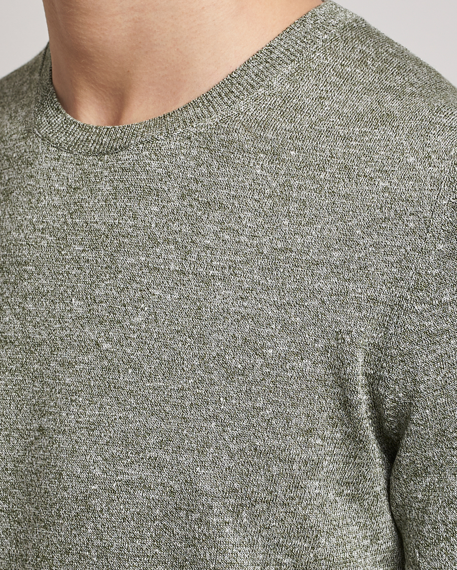 Homme | T-shirts | Gran Sasso | Cotton/Linen Knitted Tee Green