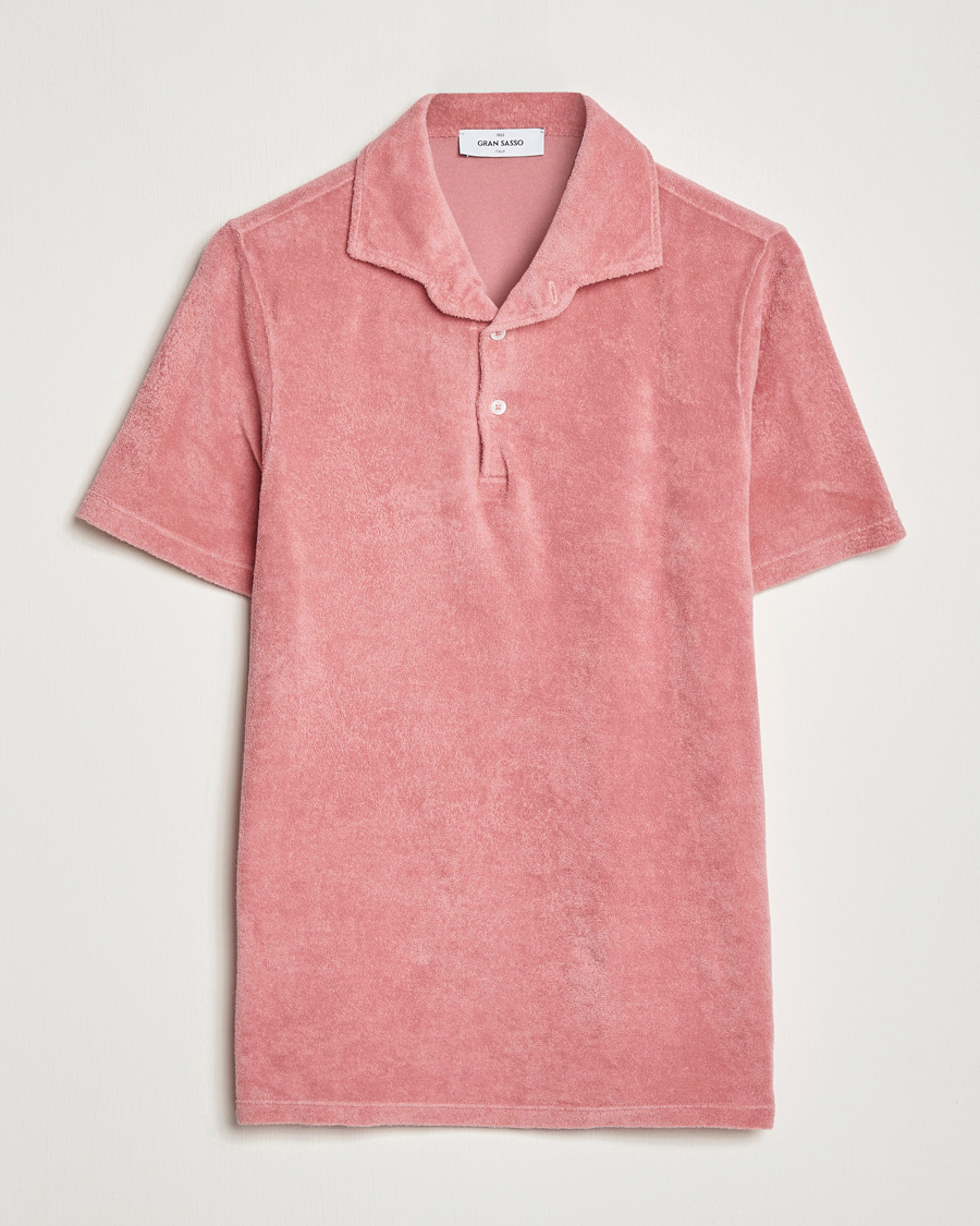 Homme | Polos | Gran Sasso | Cotton Terry Polo Washed Pink