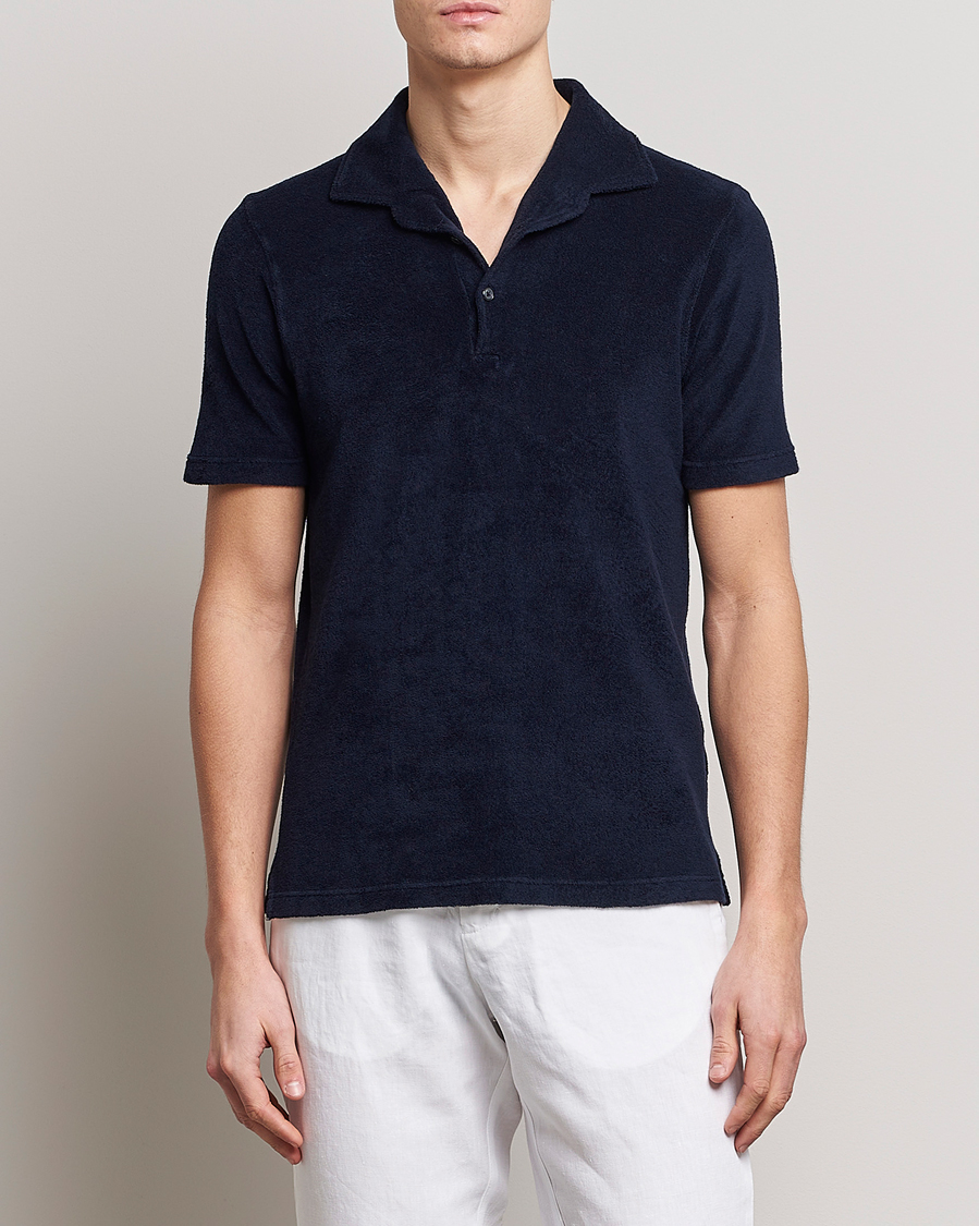 Homme | Polos | Gran Sasso | Cotton Terry Polo Navy