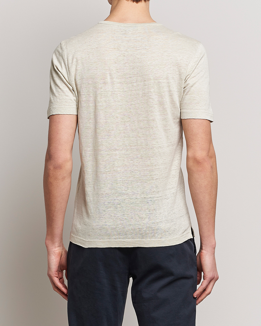 Homme | T-shirts | Gran Sasso | Washed Linen Tee Beige
