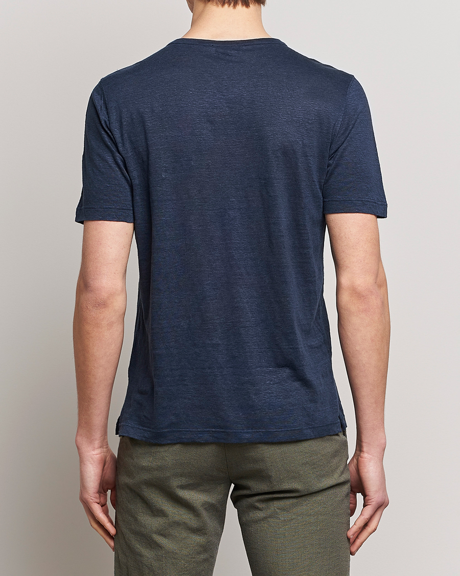 Homme | T-shirts | Gran Sasso | Washed Linen Tee Navy