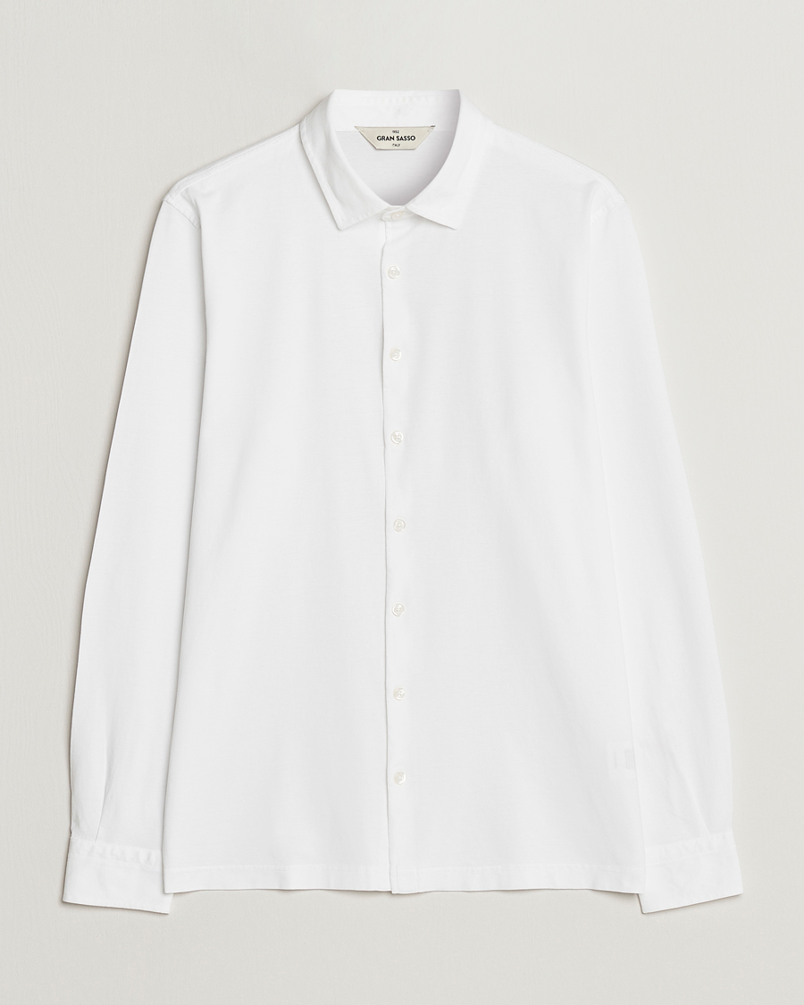 Homme | Chemises | Gran Sasso | Washed Cotton Jersey Shirt White
