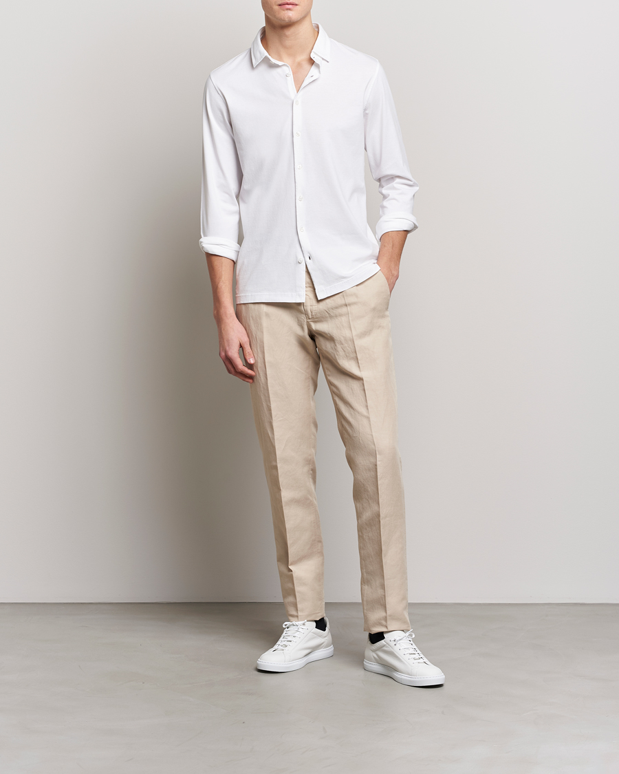 Homme | Chemises | Gran Sasso | Washed Cotton Jersey Shirt White