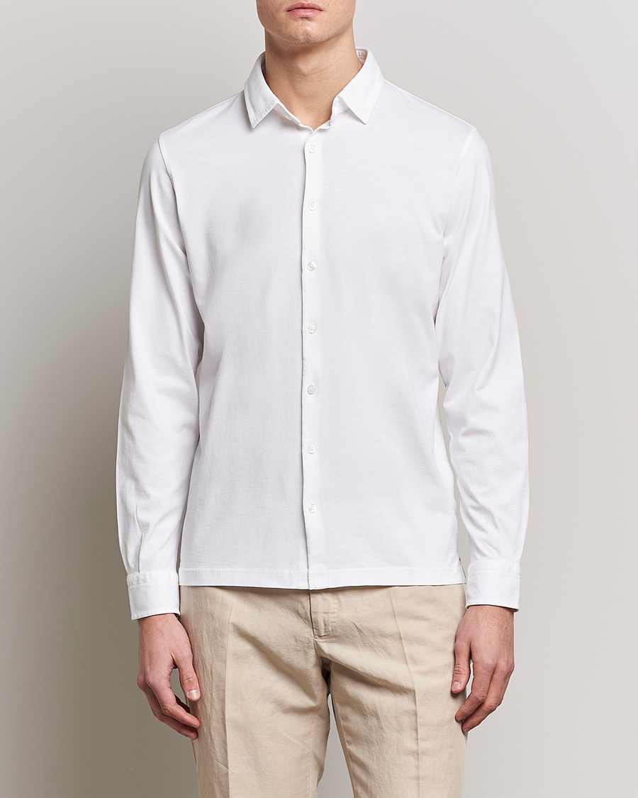 Homme | Chemises | Gran Sasso | Washed Cotton Jersey Shirt White