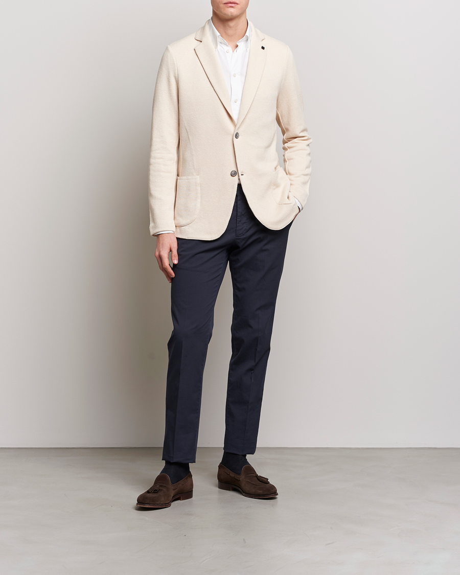 Homme | Blazers | Gran Sasso | Structured Cotton/Linen Blazer Cream