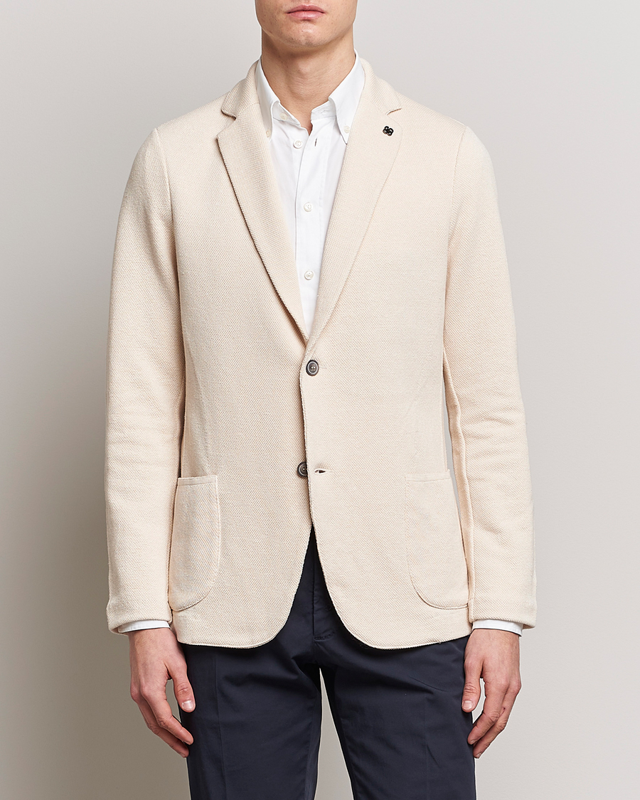 Homme | Blazers | Gran Sasso | Structured Cotton/Linen Blazer Cream
