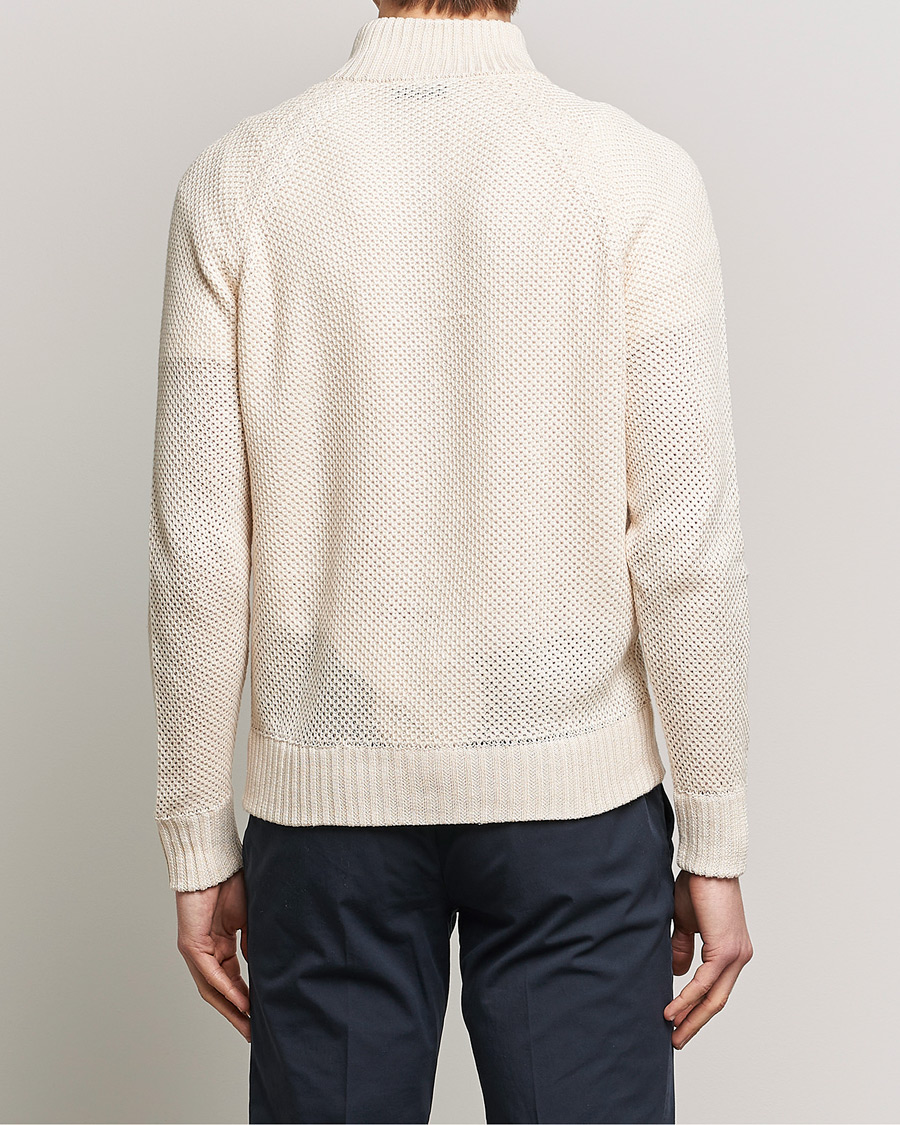 Homme | Pulls Et Tricots | Gran Sasso | Structured Cotton/Linen Full Zip Cream