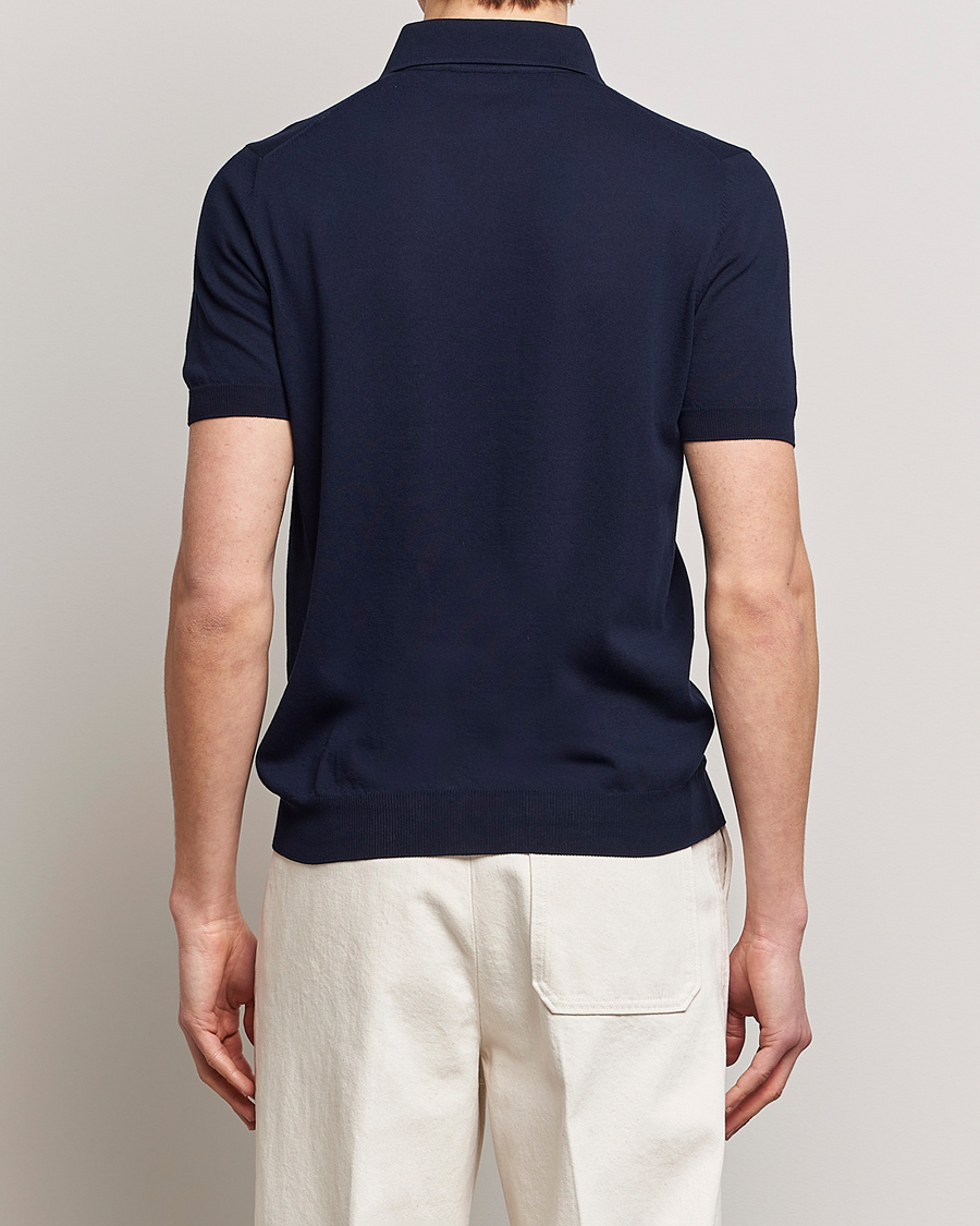 Homme | Polos | Gran Sasso | Cotton Knitted Polo Navy