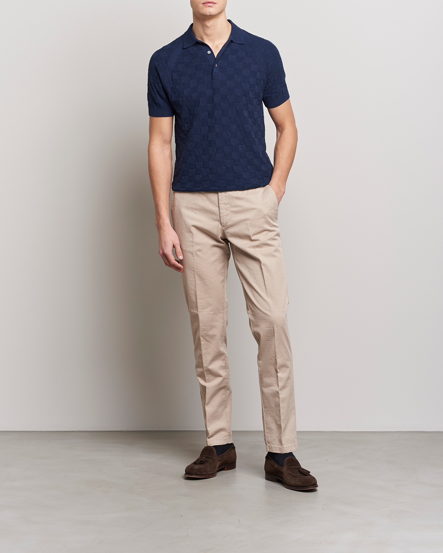 Homme | Polos | Gran Sasso | Structured Terry Polo Navy