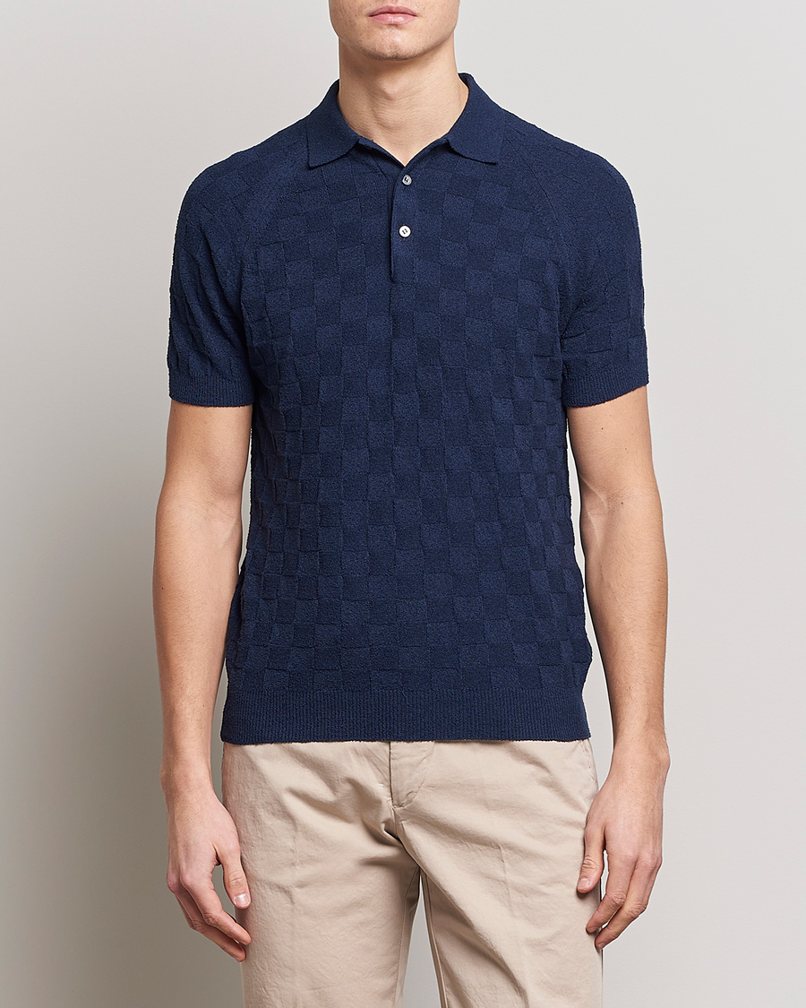 Homme | Polos | Gran Sasso | Structured Terry Polo Navy